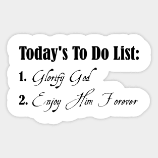 To Do List Westminster Catechism Sticker